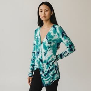 Young Fabulous & Broke Splendor Tie Dye Boho Top Asymmetrical Hem Small